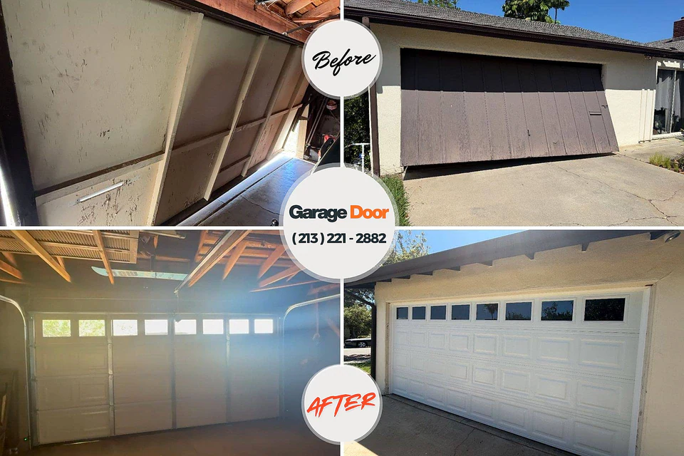 Before and after: garage door repair Scioto County